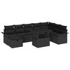 vidaXL Ensemble de canap&eacute; de jardin 9 pc Noir polyrotin