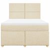 vidaXL Sommier &agrave; lattes de lit avec matelas Cr&egrave;me 160x200 cm Tissu