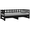 vidaXL Lit coulissant sans matelas noir 2x(90x200) cm