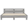vidaXL Cadre de lit avec LED sans matelas sonoma gris 160x200 cm