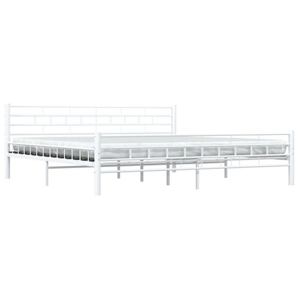 vidaXL Cadre de lit sans matelas blanc métal 200x200 cm