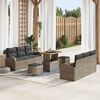vidaXL Ensemble de canap&eacute; de jardin avec coussin 9 pcs Gris Poly rotin