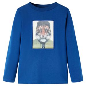 vidaXL T-shirt enfants &agrave; manches longues bleu fonc&eacute; 128
