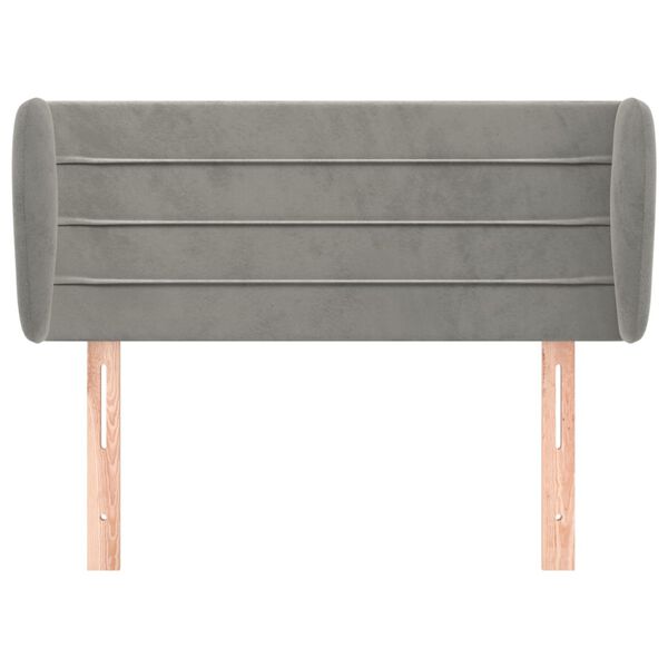 vidaXL T&ecirc;te de lit avec oreilles Gris clair 93x23x78/88 cm Velours