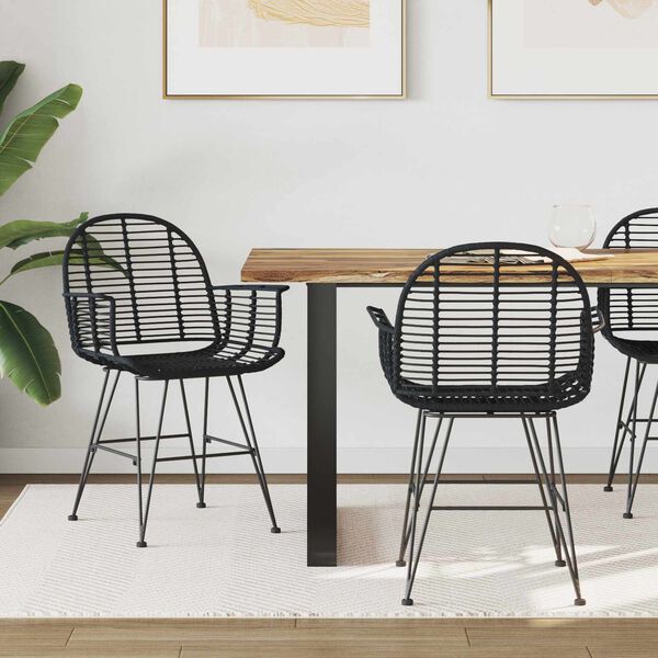 vidaXL Chaise de salle &agrave; manger 2 pcs Noir 44 x 44 x 74 cm
