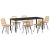 vidaXL Ensemble de salle &agrave; manger pour jardin 7 pc Marron