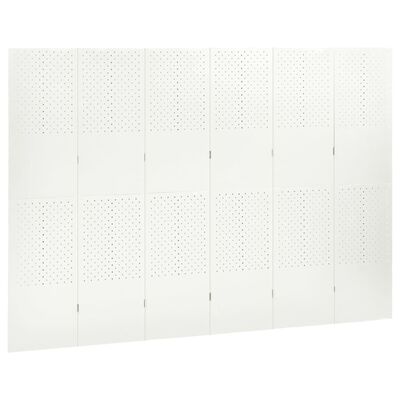 vidaXL Cloisons de séparation 6 panneaux 2 pcs Blanc 240x180 cm Acier