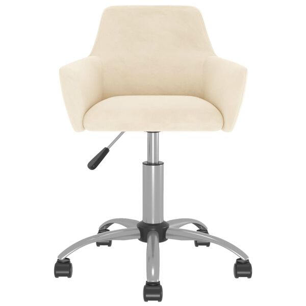 vidaXL Chaise pivotante de salle &agrave; manger Cr&egrave;me Velours