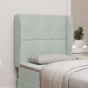 vidaXL Oreille de t&ecirc;te de lit Gris clair 80 x 23 x 6 cm Velours
