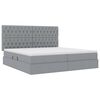 vidaXL Lit avec rangement et LED Gris clair 200 x 200 cm Polyester