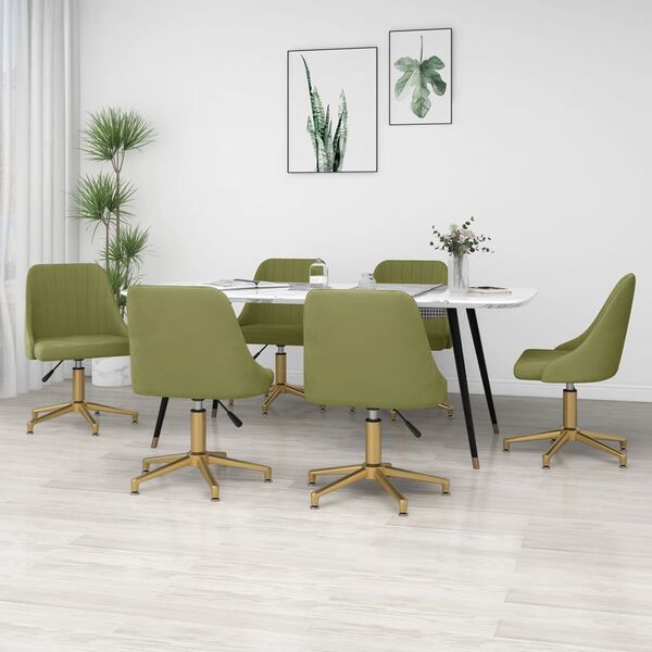 vidaXL Chaises pivotantes &agrave; manger lot de 6 vert clair velours