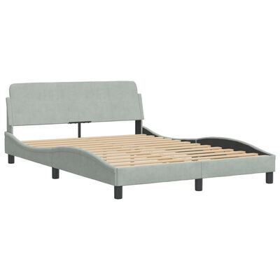 vidaXL Cadre de lit sans matelas gris clair 140x200 cm velours