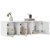vidaXL Armoire murale avec portes en verre blanc 102x37x35 cm