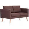 vidaXL Ensemble de canap&eacute; 2 pcs tissu marron