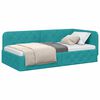 vidaXL Cadre de lit d'angle Turquoise 90 x 200 cm Velours