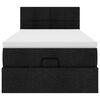 vidaXL Lit ottoman avec matelas noir 100x200 cm tissu