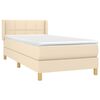 vidaXL Sommier &agrave; lattes de lit avec matelas Cr&egrave;me 80x200 cm Tissu