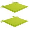 vidaXL Chaises de jardin avec coussins vert vif lot de 2 Bois de teck