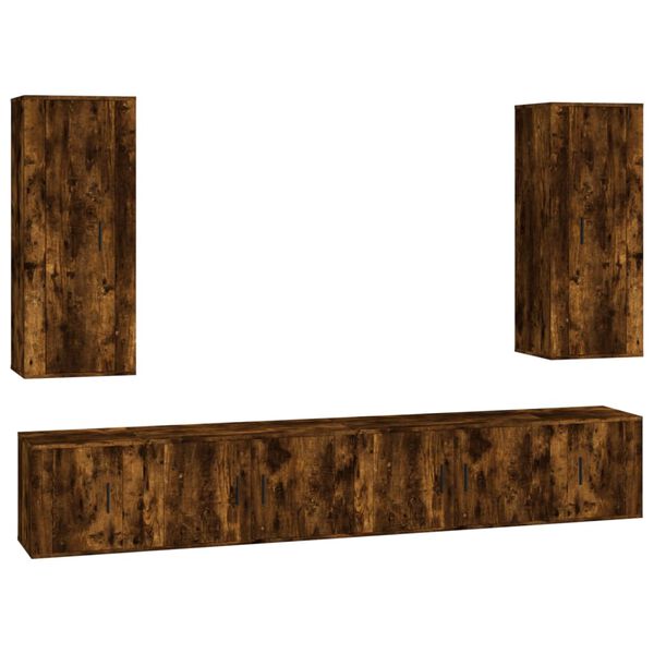 vidaXL Ensemble de meubles TV 6 pcs Ch&ecirc;ne fum&eacute; Bois d'ing&eacute;nierie