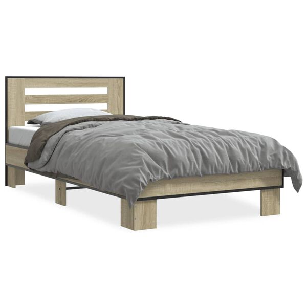 vidaXL Cadre de lit sans matelas ch&ecirc;ne sonoma 90x200 cm