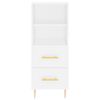 vidaXL Buffet haut Blanc 34,5x34x180 cm Bois d'ing&eacute;nierie