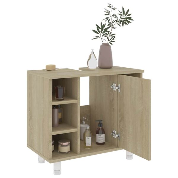 vidaXL Armoire de salle de bain Ch&ecirc;ne sonoma Bois d'ing&eacute;nierie