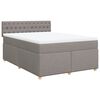 vidaXL Sommier &agrave; lattes de lit avec matelas Taupe 140x190 cm Tissu