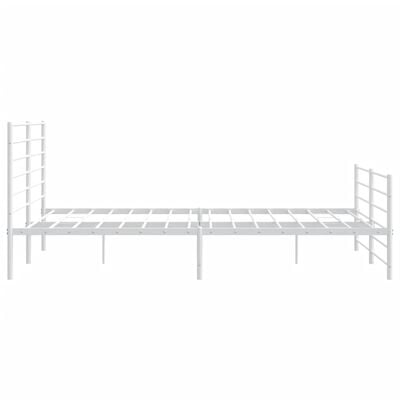 vidaXL Cadre de lit métal sans matelas et pied de lit blanc 183x213 cm