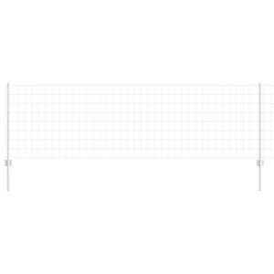vidaXL Cl&ocirc;ture Euro avec poteau 25 x 0,8 m Acier galvanis&eacute; Argent&eacute;