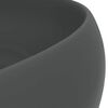 vidaXL Lavabo rond de luxe Gris fonc&eacute; mat 40x15 cm C&eacute;ramique
