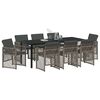 vidaXL Ensemble de salle &agrave; manger pour jardin 9 pcs Gris polyrotin