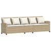vidaXL Salon de jardin avec coussins forme de L 4 pcs beige polyrotin