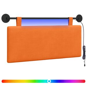 vidaXL T&ecirc;te de lit suspendue Orange Tissu en velours c&ocirc;tel&eacute;