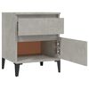 vidaXL Tables de chevet 2 pcs Gris b&eacute;ton 40x35x50 cm
