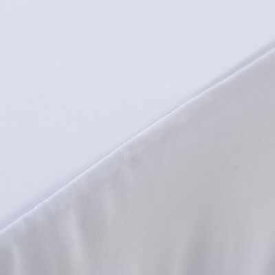 vidaXL Nappes élastiques de table avec jupon 2 pcs 183x76x74cm Blanc