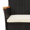vidaXL Ensemble de bistro de jardin 5 pcs coussins noir poly rotin
