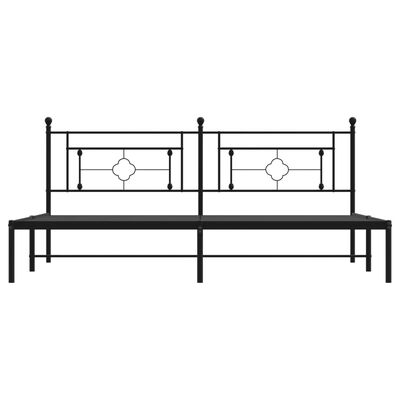 vidaXL Cadre de lit métal sans matelas avec tête de lit noir 193x203cm