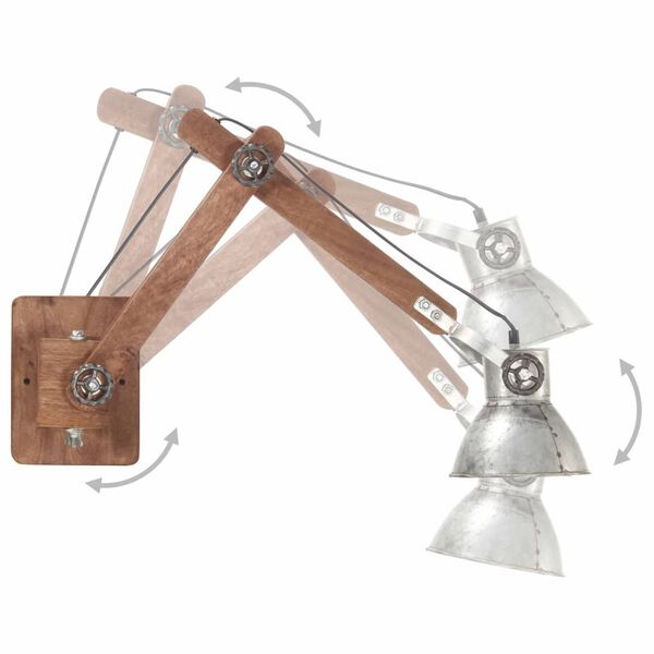 vidaXL Lampe murale Style industriel Argenté Rond E27