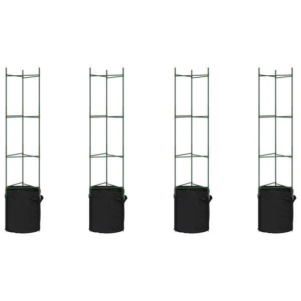 vidaXL Cages &agrave; tomates avec sacs &agrave; plantes 4 pcs 154 cm acier et PP