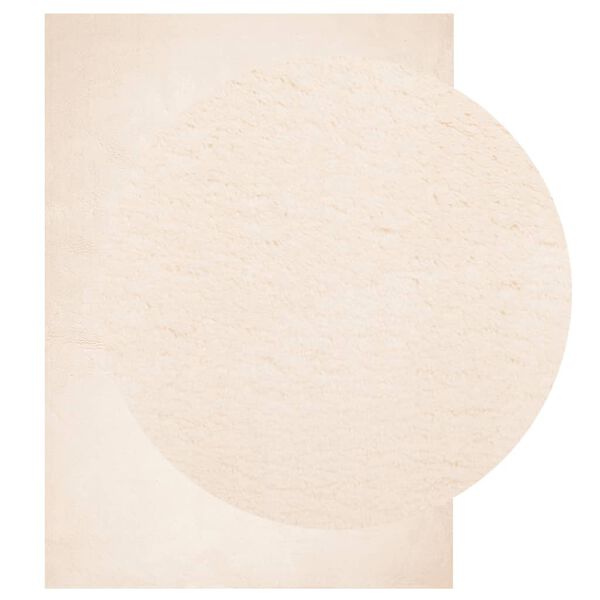vidaXL Tapis HUARTE &agrave; poils courts doux et lavable beige 140x200 cm