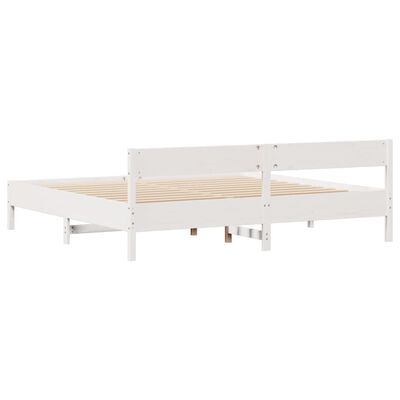 vidaXL Cadre de lit sans matelas blanc 200x200 cm bois massif de pin