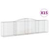vidaXL Paniers &agrave; gabions arqu&eacute;s 15 pcs 400x50x100/120 cm Fer galvanis&eacute;