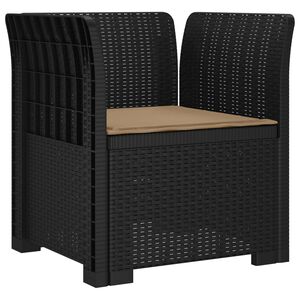 vidaXL Fauteuil 1 place avec coussin look rotin PP Anthracite