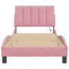 vidaXL Cadre de lit avec LED sans matelas Hanko rose 90x200 cm velours