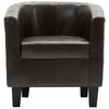 vidaXL Chaise cabriolet Marron fonc&eacute; Similicuir