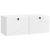 vidaXL Meuble TV mural 78,5 x 31 x 30 cm Blanc brillant
