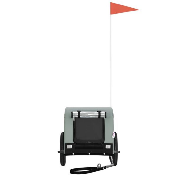 vidaXL Remorque de vélo pour animaux de compagnie gris et noir