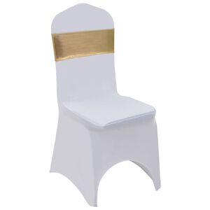 vidaXL Ruban &eacute;lastique de chaise 25 pcs avec boucle &agrave; diamants Dor&eacute;