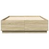 vidaXL Cadre de lit avec LED sans matelas ch&ecirc;ne sonoma 160x200 cm