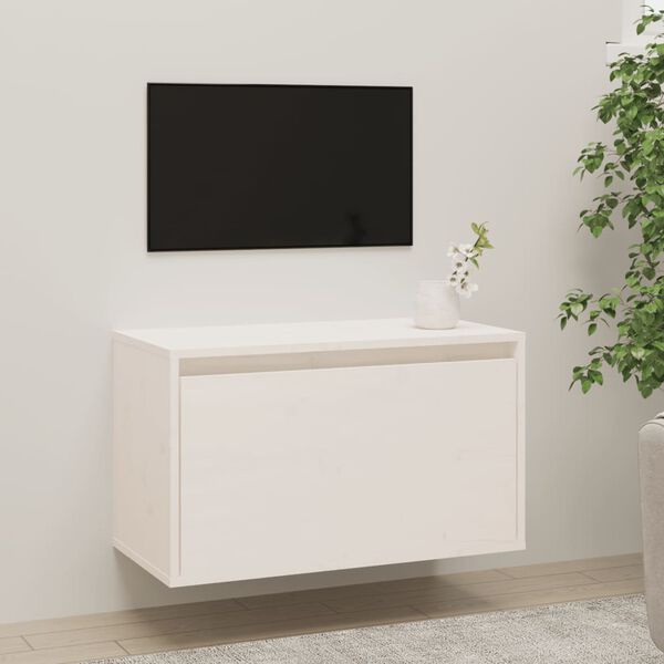 vidaXL Armoire murale Blanc 60x30x35 cm Bois de pin massif
